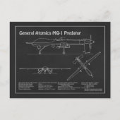 MQ-1 Predator UAV - Flugzeugkonzept für Paris PD Postkarte (Vorderseite)