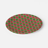 MQF-Sequinen-RED-WHITE-GREEN-PAPER-TELLER Pappteller (Schrägansicht)