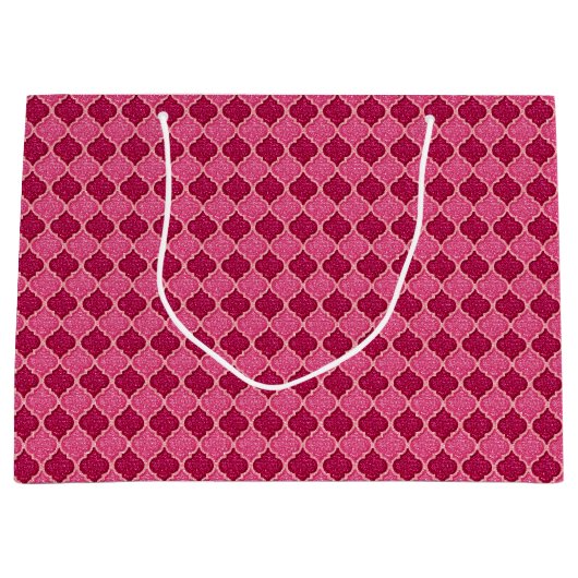 MQF Sequins-Pink-Magenta-GIFT BAG L Große Geschenktüte (Vorderseite)