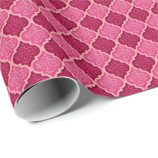 MQF Sequins-Pink-Magenta-GIFT-WRAP Geschenkpapier (Rolleneckpunkt)