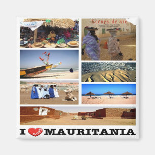 MR013 MAURITANIA I Liebe, Mosaik, Afrika, Kühlschr Magnet