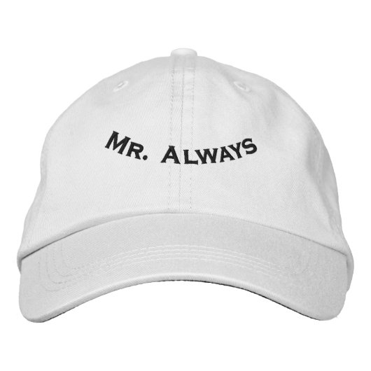 Mr Always Elegant White-Hat Honeymoon Romantic Fit Bestickte Baseballkappe (Vorderseite)
