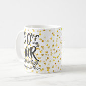 Mr Always right Fun 50 Jahre Anniversary Gold Hear Kaffeetasse (Vorderseite Links)