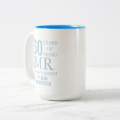 Mr Always Right Fun 60 th Wedding Anniversary Zweifarbige Tasse (Vorderseite Links)