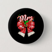 Mr & Mrs Couples Coquette Bow Santa Claus Chri Button (Vorderseite)
