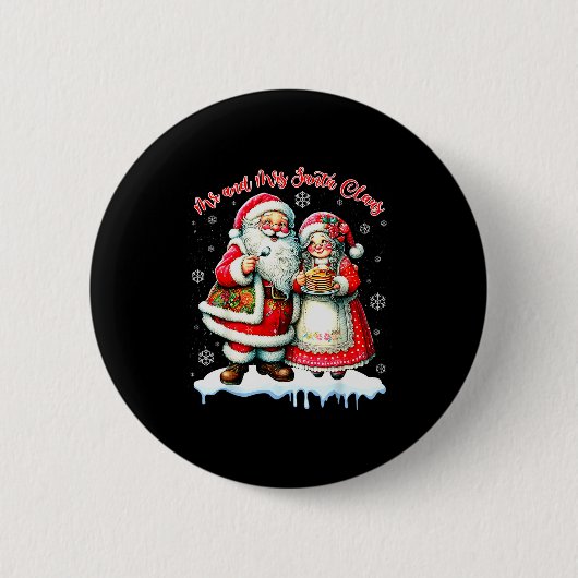 Mr &amp; Mrs Santa Claus Christmas Matching Couple Button (Vorderseite)