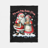 Mr & Mrs Santa Claus Christmas Matching Couple Fleecedecke (Vorderseite)