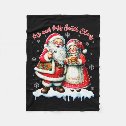 Mr &amp; Mrs Santa Claus Christmas Matching Couple Fleecedecke (Vorderseite)
