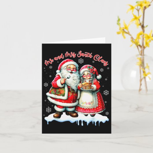 Mr & Mrs Santa Claus Christmas Matching Couple Karte (Gelbe Blume)