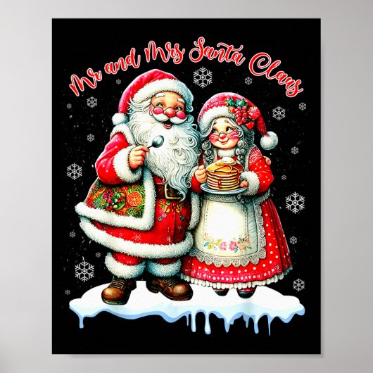 Mr &amp; Mrs Santa Claus Christmas Matching Couple Poster (Vorne)
