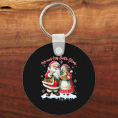 Mr & Mrs Santa Claus Christmas Matching Couple Schlüsselanhänger (Vorderseite)