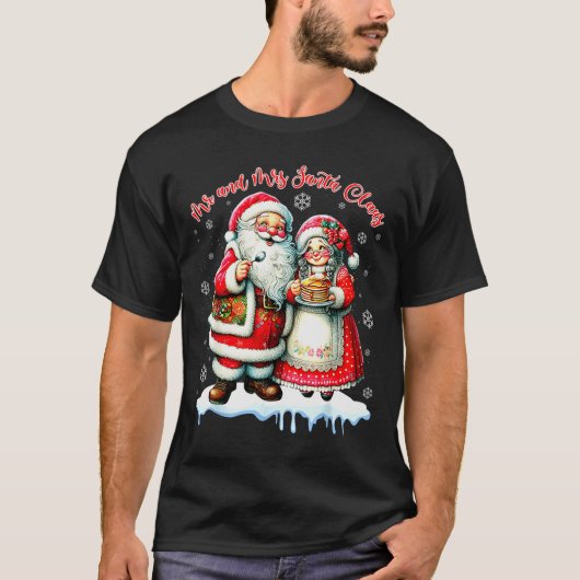 Mr & Mrs Santa Claus Christmas Matching Couple T-Shirt (Vorderseite)
