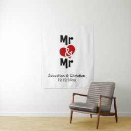 Mr. and Mr. Foto Hintergrund personalisierte Homos Wandteppich