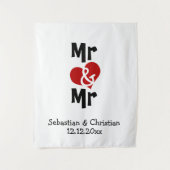 Mr. and Mr. Foto Hintergrund personalisierte Homos Wandteppich (Vorderseite)