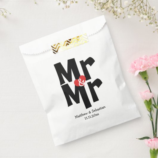 Mr. and Mr Modern Wedding Personalisiert Geschenktütchen (Versiegelt)
