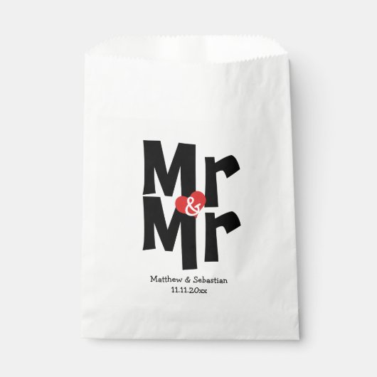 Mr. and Mr Modern Wedding Personalisiert Geschenktütchen (Vorderseite)