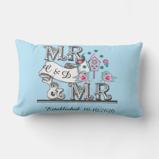 Mr. and Mr Personalisiert Gay Wedding Gift Lendenkissen (Vorderseite)
