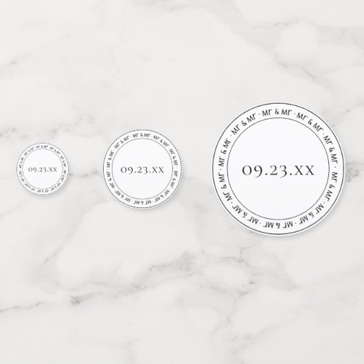 Mr. and Mr Simple Modern Schwarz-weiß Party Konfetti (Rückseiten)