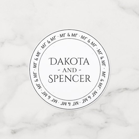 Mr. and Mr Simple Modern Schwarz-weiß Party Konfetti (Klein Vorderseite)