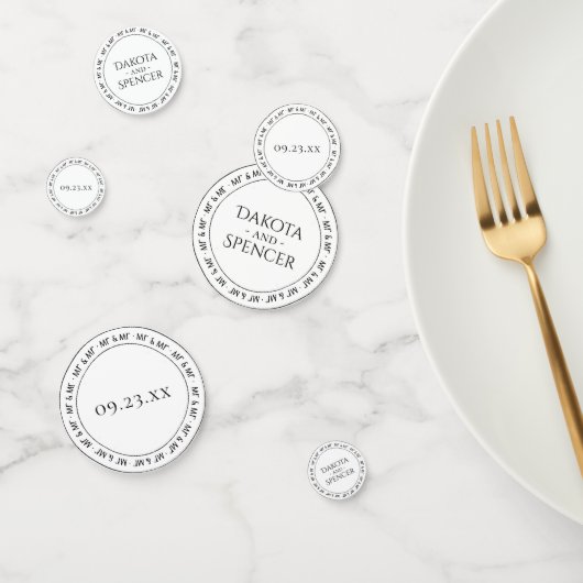 Mr. and Mr Simple Modern Schwarz-weiß Party Konfetti (Gruppe)