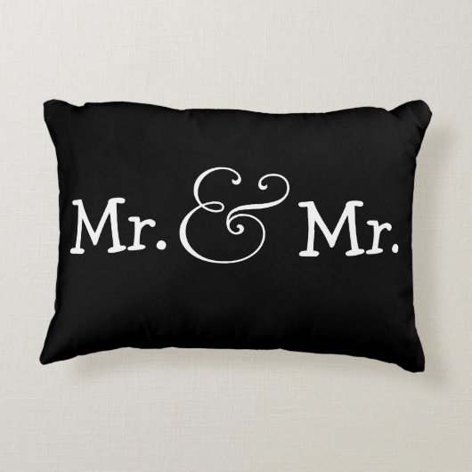 Mr. and Mr Two Groom Gay Wedding Gift Zierkissen (Rückseite)