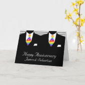 Mr. and Mr., Two Grooms Wedding Anniversary Karte (Gelbe Blume)