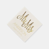 Mr. and Mrs. Add Last Name Couple and Wedding Date Serviette (Ecke)