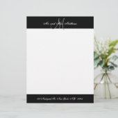 Mr. and Mrs Black and White Monogram Newlyweds Briefbogen (Stehend Vorderseite)