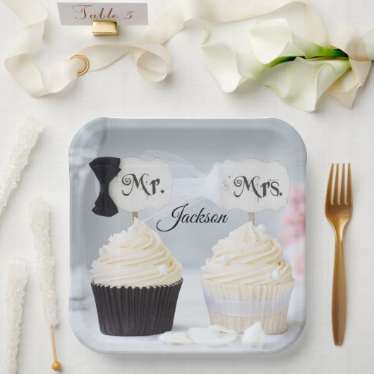 Mr. and Mrs. Bridal Shower Paper Plates Pappteller (Hochzeit)