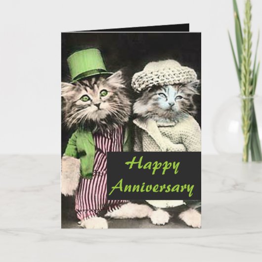 Mr. and Mrs. Cat Anniversary Card Karte (Vorderseite)