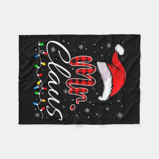 Mr And Mrs Claus Couples Matching Christmas Pajama Fleecedecke (Vorderseite (Horizontal))