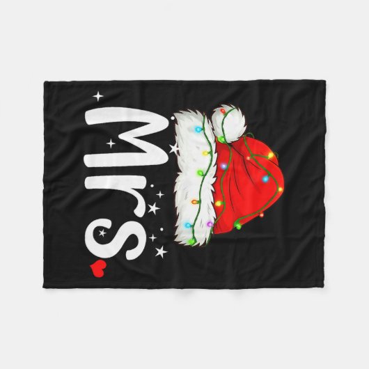 Mr And Mrs Claus Couples Matching Christmas Pajama Fleecedecke (Vorderseite (Horizontal))