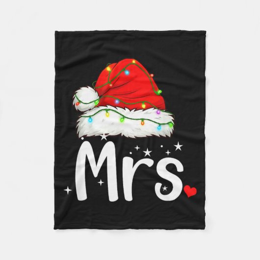 Mr And Mrs Claus Couples Matching Christmas Pajama Fleecedecke (Vorderseite)