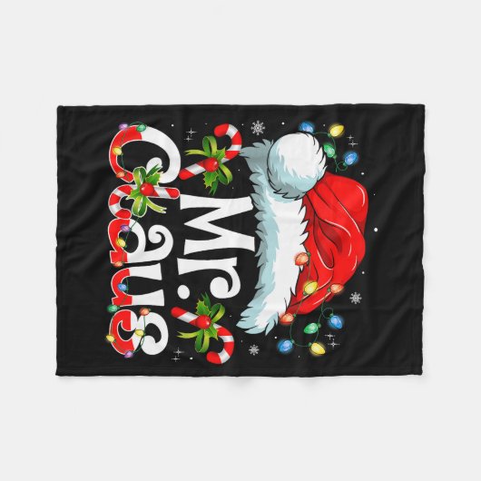 Mr And Mrs Claus Couples Matching Christmas Pajama Fleecedecke (Vorderseite (Horizontal))