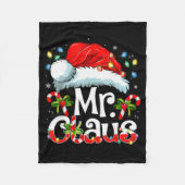 Mr And Mrs Claus Couples Matching Christmas Pajama Fleecedecke (Vorderseite)