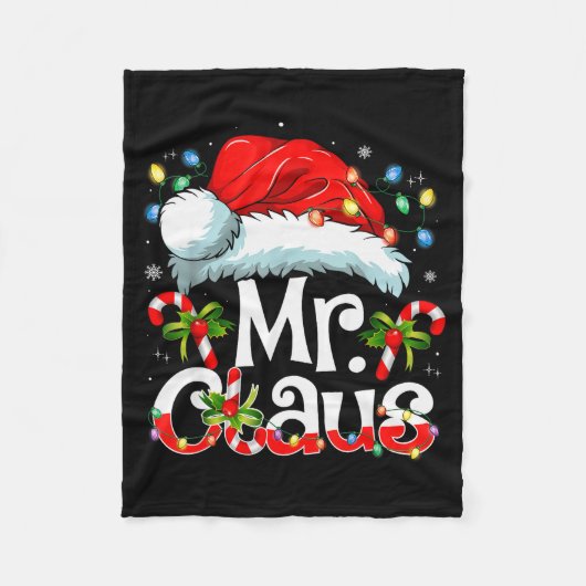Mr And Mrs Claus Couples Matching Christmas Pajama Fleecedecke (Vorderseite)