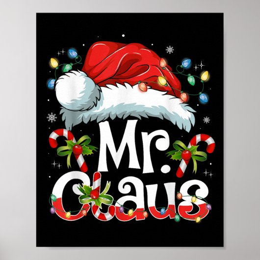 Mr And Mrs Claus Couples Matching Christmas Pajama Poster (Vorne)
