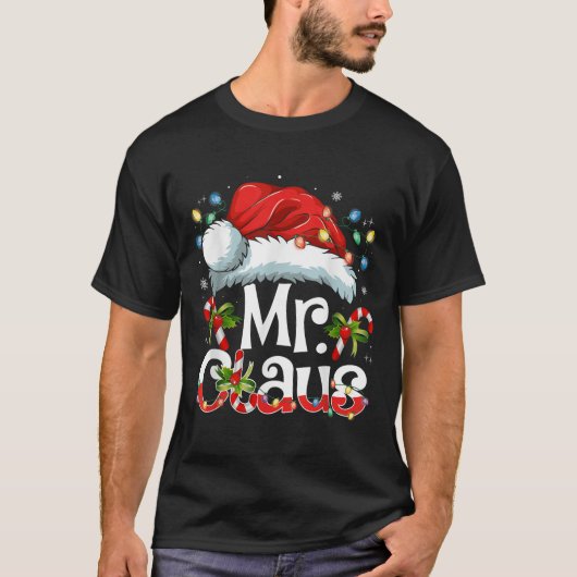 Mr And Mrs Claus Couples Matching Christmas Pajama T-Shirt (Vorderseite)