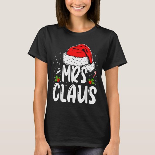 Mr And Mrs Claus Couples Matching Christmas Santa T-Shirt (Vorderseite)