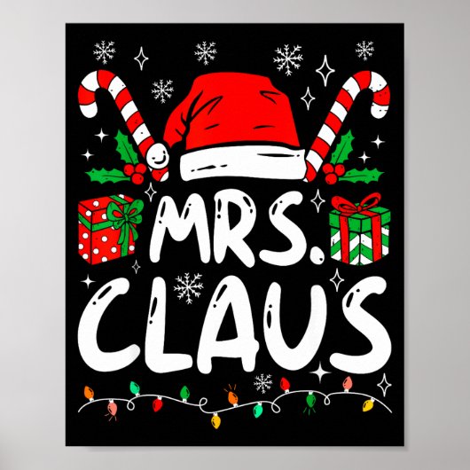 Mr And Mrs Claus Santa Hat Couples Family Christma Poster (Vorne)