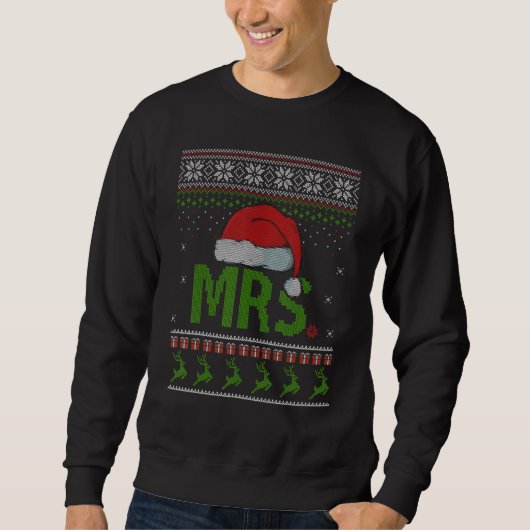 Mr. and Mrs Claus Ugly Christmas Sweater Matching Sweatshirt (Vorderseite)