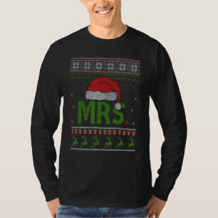Mr. and Mrs Claus Ugly Christmas Sweater Matching T-Shirt