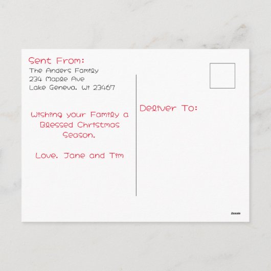 Mr. and Mrs. Clause Niedliche Weihnachten Personal (Rückseite)