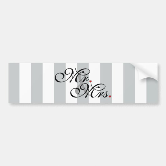 Mr. and Mrs. Click to Customize Color Stripes Autoaufkleber (Vorne)