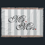 Mr. and Mrs. Click to Customize Color Stripes Decke<br><div class="desc">Achten Sie darauf, die Farbe für die Vorderseite und Rückseite von Produkten mit zwei Seiten oder mehreren Elementen anzupassen. Ändern Sie die Farbe des vertikalen Streifendesigns ganz einfach von ihrem voreingestellten Grauton und Weiß zu einer beliebigen Farbe Ihrer Wahl in einem Schritt. Klicken Sie einfach auf den Knopf "Jetzt anpassen!",...</div>
