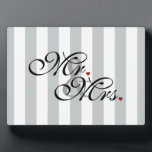 Mr. and Mrs. Click to Customize Color Stripes Fotoplatte<br><div class="desc">Achten Sie darauf, die Farbe für die Vorderseite und Rückseite von Produkten mit zwei Seiten oder mehreren Elementen anzupassen. Ändern Sie die Farbe des vertikalen Streifendesigns ganz einfach von ihrem voreingestellten Grauton und Weiß zu einer beliebigen Farbe Ihrer Wahl in einem Schritt. Klicken Sie einfach auf den Knopf "Jetzt anpassen!",...</div>