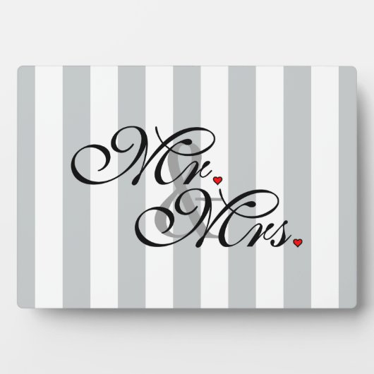 Mr. and Mrs. Click to Customize Color Stripes Fotoplatte (Vorderseite)