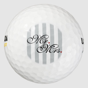 Mr. and Mrs. Click to Customize Color Stripes Golfball