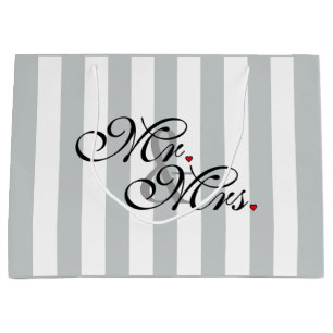 Mr. and Mrs. Click to Customize Color Stripes Große Geschenktüte