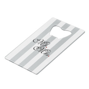 Mr. and Mrs. Click to Customize Color Stripes Kreditkarten Flaschenöffner